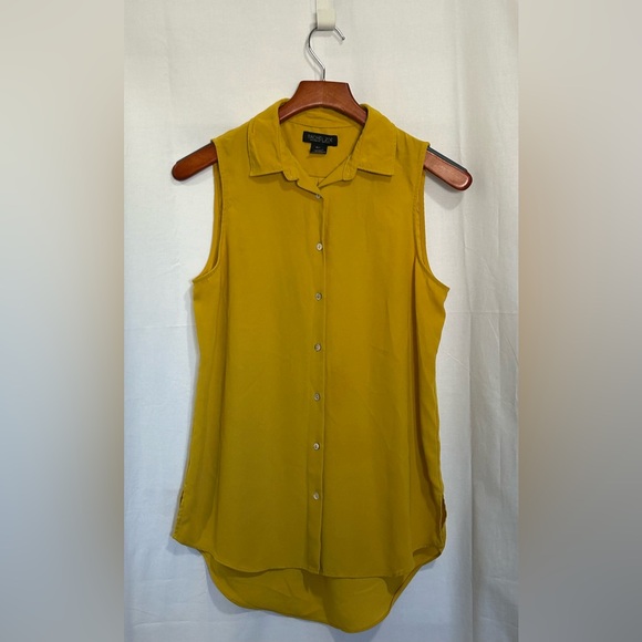 Rachel Zoe Tops - Rachel Zoe - Mustard Yellow Sleeveless Button-Down Shirt